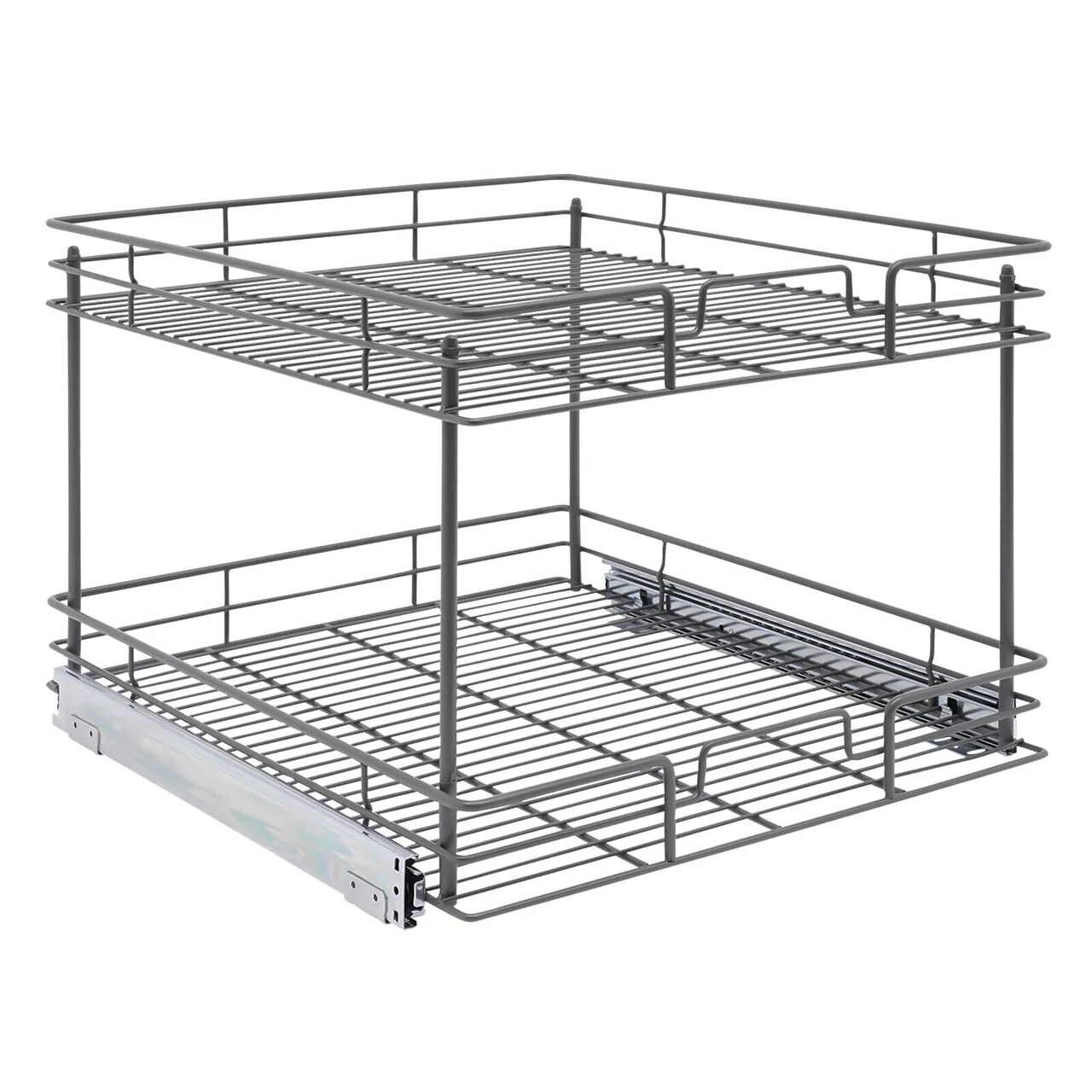 Kitcheniva 2 Tier Kitchen Cabinet Pull Out Shelf and Drawer Organizer Slide Out